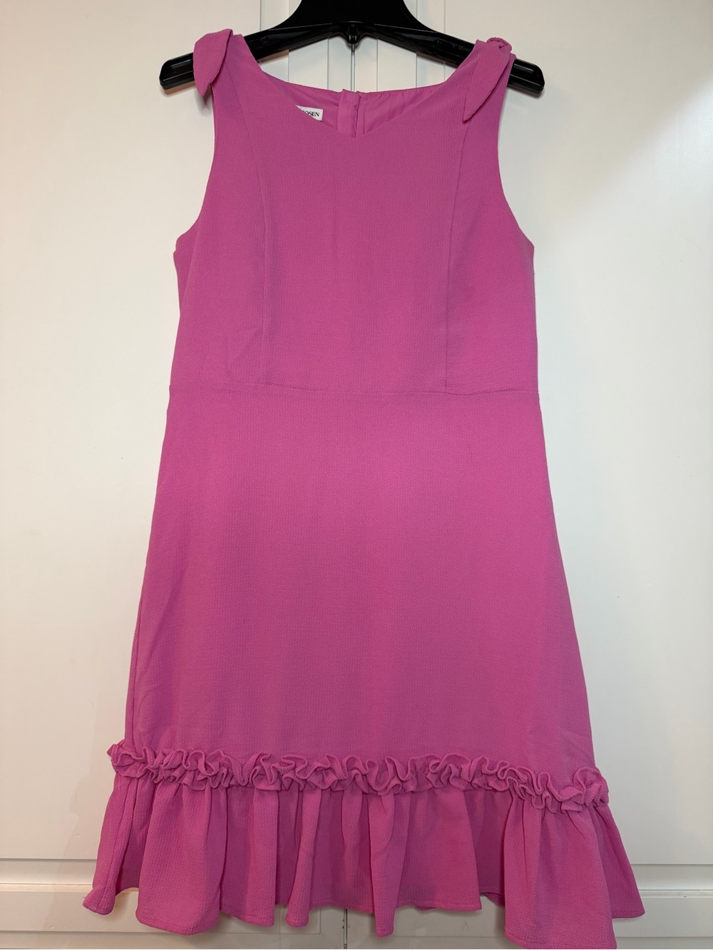 Zac Posen Girls Hot Pink Sleeveless Ruffle-Hem Dress